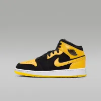 Nike Air Jordan 1 Mid SE Big детские Кроссовки цвет черный
