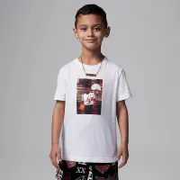 Nike Jordan Little дитячі MJ Photo футболка колір білий