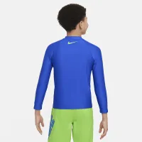 Nike Swim 3-D Swoosh Big детские (для мальчиков) Long-Sleeve Zip Hydroguard синий