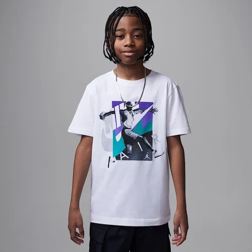 Nike Jordan Big детские Air Jordan 5 Grape Escape футболка цвет белый