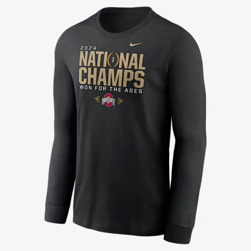 Ohio State Buckeyes 2025 College Football Playoff National Champions Locker Room мужские Nike College Long-Sleeve футболка цвет черный