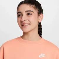 Nike Sportswear Club Fleece Girls' Boxy Crew-Neck свитшот Orange