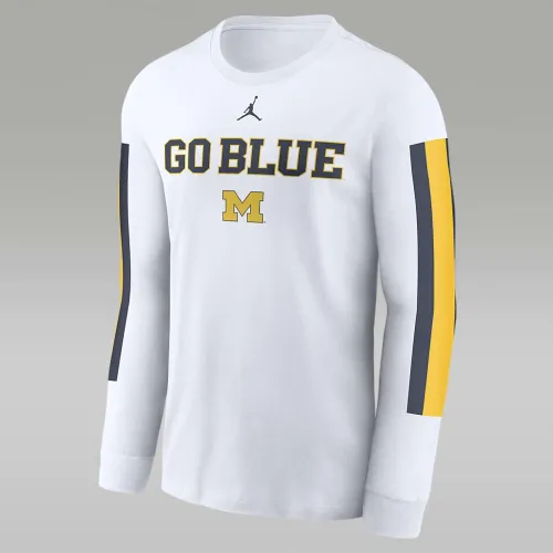 Michigan Wolverines Local Spirit Slogan чоловічі Nike College Long-Sleeve футболка колір білий