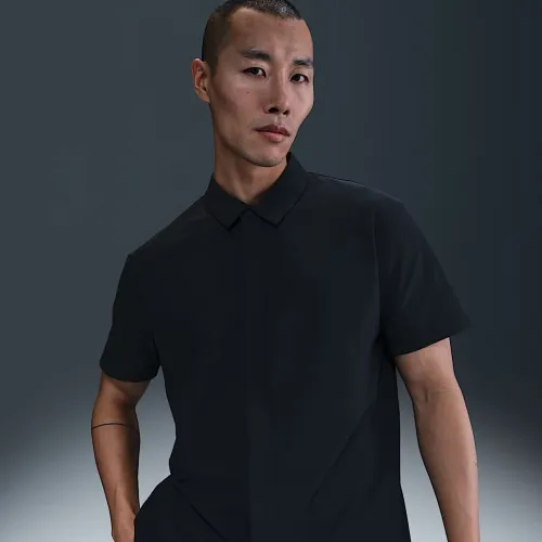 Nike 24.7 PerfectStretch чоловічі Dri-FIT Short-Sleeve Button-Down Top колір чорний
