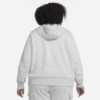 Nike Sportswear Club Fleece женская Pullover Толстовка с капюшоном (большие размеры) цвет серый