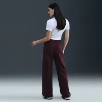 Nike Sportswear Club Fleece женская Mid-Rise Wide-Leg Pants цвет красный