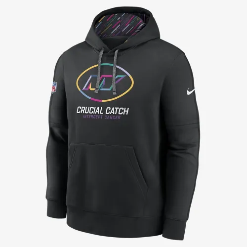 New York Jets Crucial Catch Club чоловічі Nike NFL Pullover Толстовка з капюшоном колір чорний