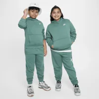 Nike Sportswear Club Fleece Big детские Pullover Толстовка с капюшоном (Extended Size) цвет зеленый