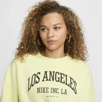 Nike Sportswear Phoenix Fleece женская Over-оверсайз Crew-Neck Graphic свитшот цвет зеленый