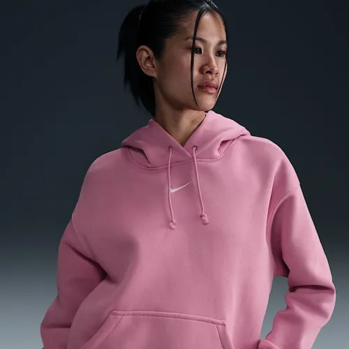 Nike Sportswear Phoenix Fleece женская оверсайз Pullover Толстовка с капюшоном Pink