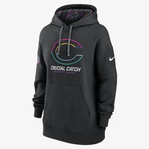 Chicago Bears Crucial Catch Club женская Nike NFL Pullover Толстовка с капюшоном цвет черный