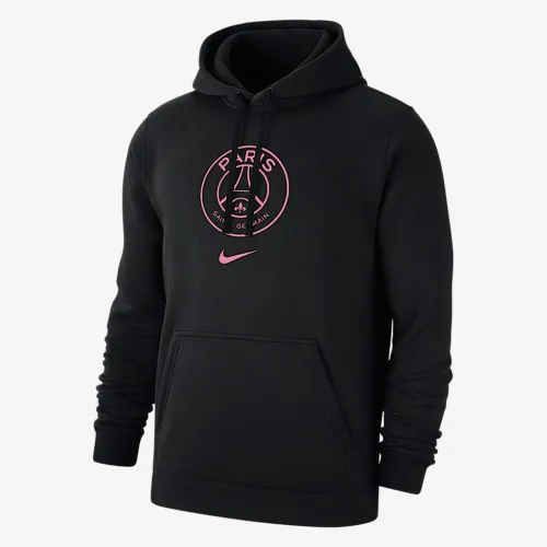 Paris Saint-Germain Club мужские Nike Soccer Fleece Pullover Толстовка с капюшоном цвет черный