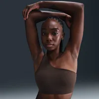 Nike Zenvy Asymmetrical жіноча Light-Support Padded Sports Bra колір коричневий