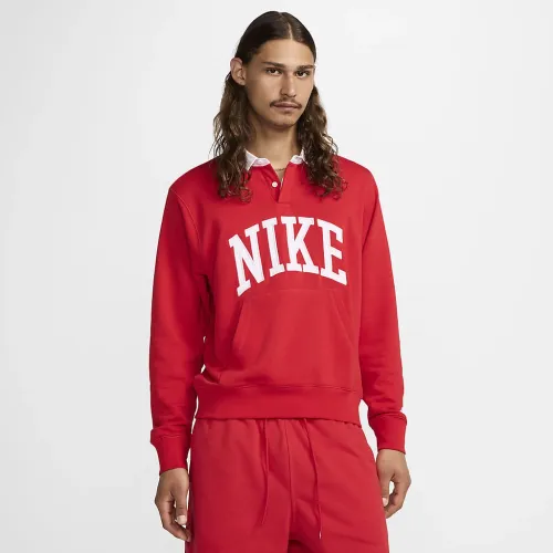 Nike Club Fleece чоловічі Long-Sleeve Fleece Polo колір червоний