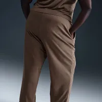 Nike Sportswear Chill Terry женская Mid-Rise French Terry Open-Hem Sweatpants (большие размеры) цвет коричневый