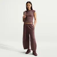 Nike Sportswear Chill Knit женская Tight Short-Sleeve Ribbed Top цвет фиолетовый