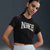 Nike Sportswear женская Slim Cropped футболка цвет черный