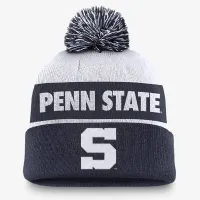 Penn State Nittany Lions Primetime Peak мужские Nike College Cuffed Pom Beanie синий