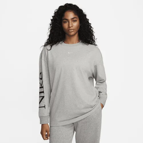 Nike Sportswear женская оверсайз Long-Sleeve Top цвет серый