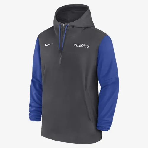 Kentucky Wildcats Sideline Pre-Game Player чоловічі Nike College 1/2-Zip Hooded Куртка колір сірий