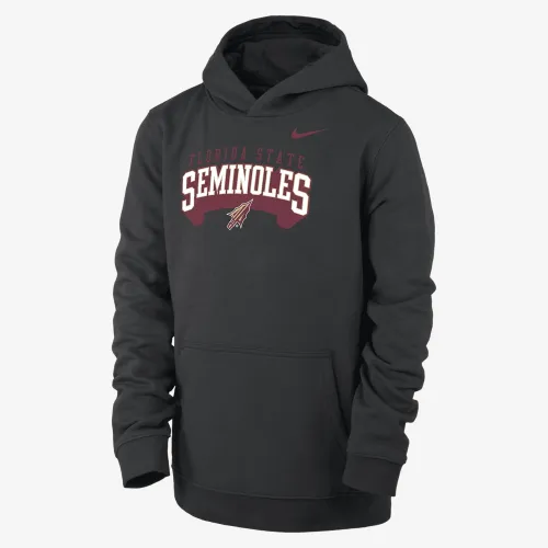 Florida State Club Fleece Big детские (для мальчиков) Nike College Pullover Толстовка с капюшоном цвет черный