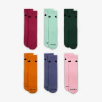 Nike Dri-FIT Performance Basics Little детские Crew носки (6 пары) Pink