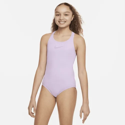 Nike Essential Big дитячі (Girls') Racerback 1-Piece Swimsuit колір фіолетовий