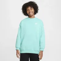Nike Sportswear Club Fleece Big дитячі оверсайз світшот колір зелений