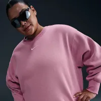 Nike Sportswear Phoenix Fleece женская оверсайз Crew-Neck свитшот (большие размеры) Pink