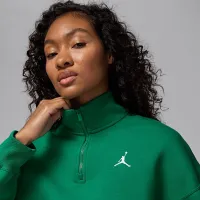 Nike Jordan Brooklyn Fleece жіноча 1/4-Zip Top колір зелений