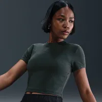 Nike Sportswear Chill Knit жіноча Cropped футболка колір зелений