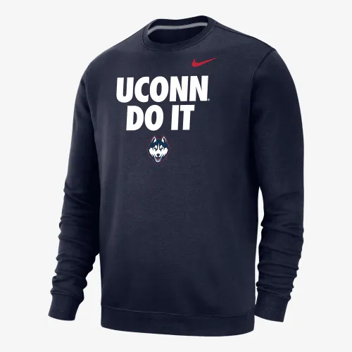 UConn Club Fleece мужские Nike College Crew-Neck свитшот синий