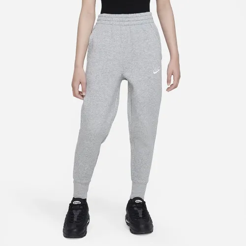 Nike Sportswear Club Fleece Big детские (Girls') С высокой Талией Fitted Pants цвет серый
