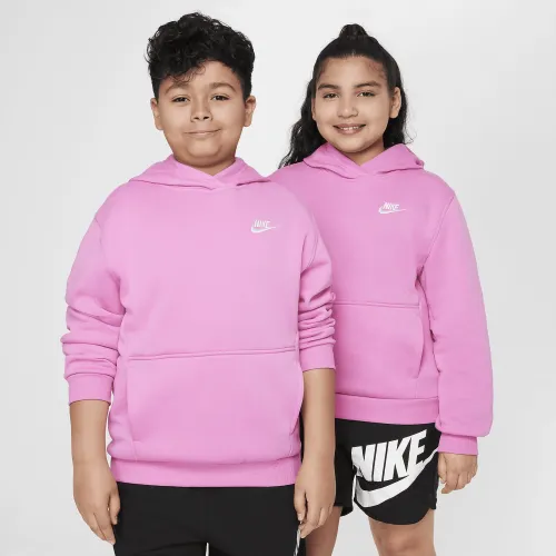 Nike Sportswear Club Fleece Big детские Pullover Толстовка с капюшоном (Extended Size) цвет красный