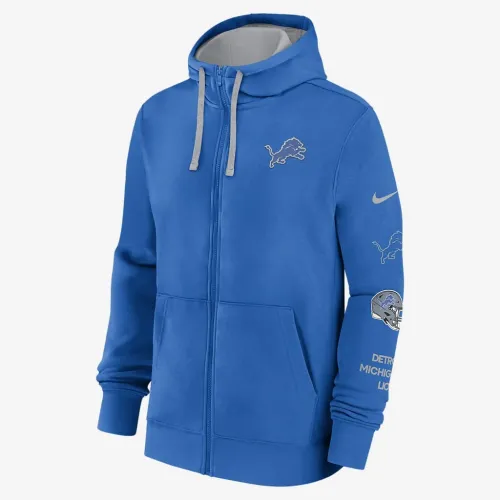 Detroit Lions Club мужские Nike NFL Full-Zip Толстовка с капюшоном синий