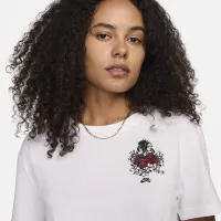 Nike SB x Sky колір коричневий жіноча Cropped Skate футболка колір білий