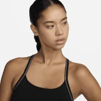 Nike One Fitted жіноча Dri-FIT Cropped Tank Top колір чорний