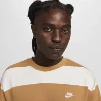 Nike Club Fleece мужские Striped Heavyweight French Terry Crew цвет коричневый