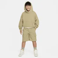 Nike Icon Fleece Big детские оверсайз Pullover Толстовка с капюшоном цвет коричневый