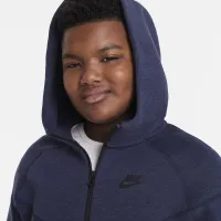 Nike Sportswear Tech Fleece Big детские (для мальчиков) Full-Zip Толстовка с капюшоном (Extended Size) синий