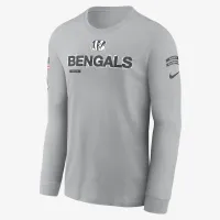 Cincinnati Bengals Salute to Service Mascot Edge Legend чоловічі Nike NFL Long-Sleeve футболка колір сірий
