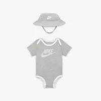 Nike Baby Bodysuit and Hat Box Set Grey