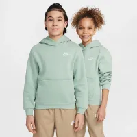 Nike Sportswear Club Fleece Big детские Pullover Толстовка с капюшоном цвет зеленый