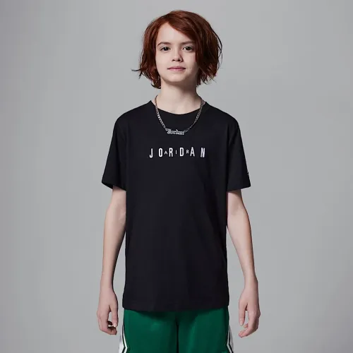 Nike Jordan Big детские Embroideцвет красный футболка цвет черный