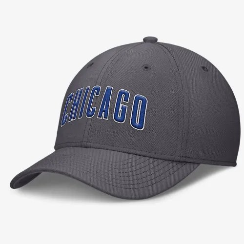 Chicago Cubs Swoosh мужские Nike Dri-FIT MLB Hat цвет серый