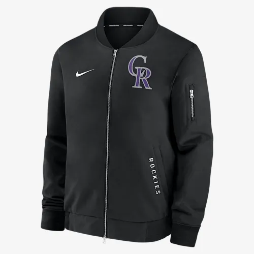 Colorado Rockies Authentic Collection Dugout чоловічі Nike MLB Full-Zip Bomber Куртка колір чорний