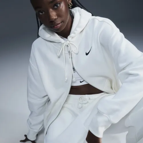 Nike Sportswear Phoenix Fleece женская оверсайз Full-Zip Толстовка с капюшоном цвет белый