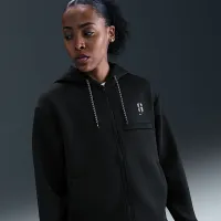 Nike Sabrina Dri-FIT Loose Full-Zip баскетбольные Толстовка с капюшоном цвет черный