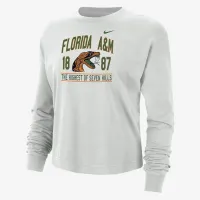 FAMU женская Nike College Boxy Long-Sleeve футболка цвет серый