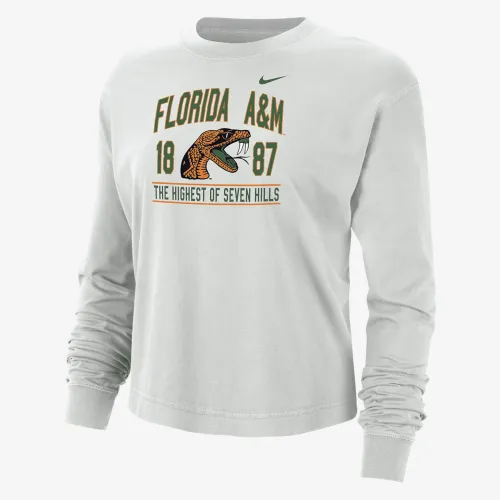 FAMU женская Nike College Boxy Long-Sleeve футболка цвет серый